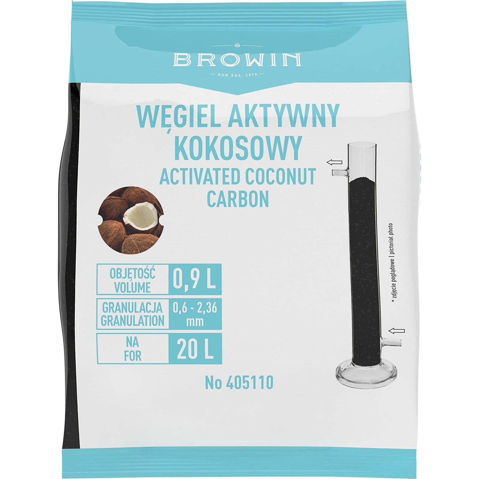 Aktiivsüsi kookoskoorest Actisorb, 900ml / 460g