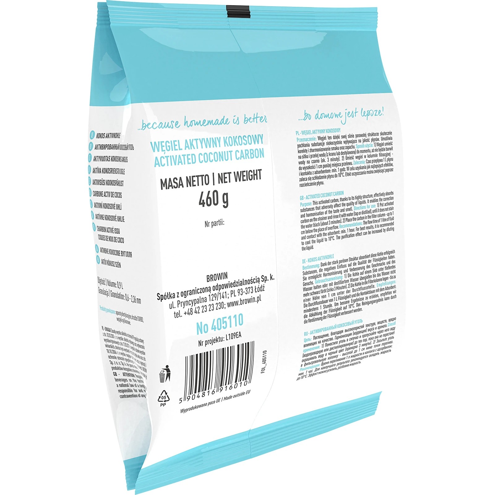 Aktiivsüsi kookoskoorest Actisorb, 900ml / 460g