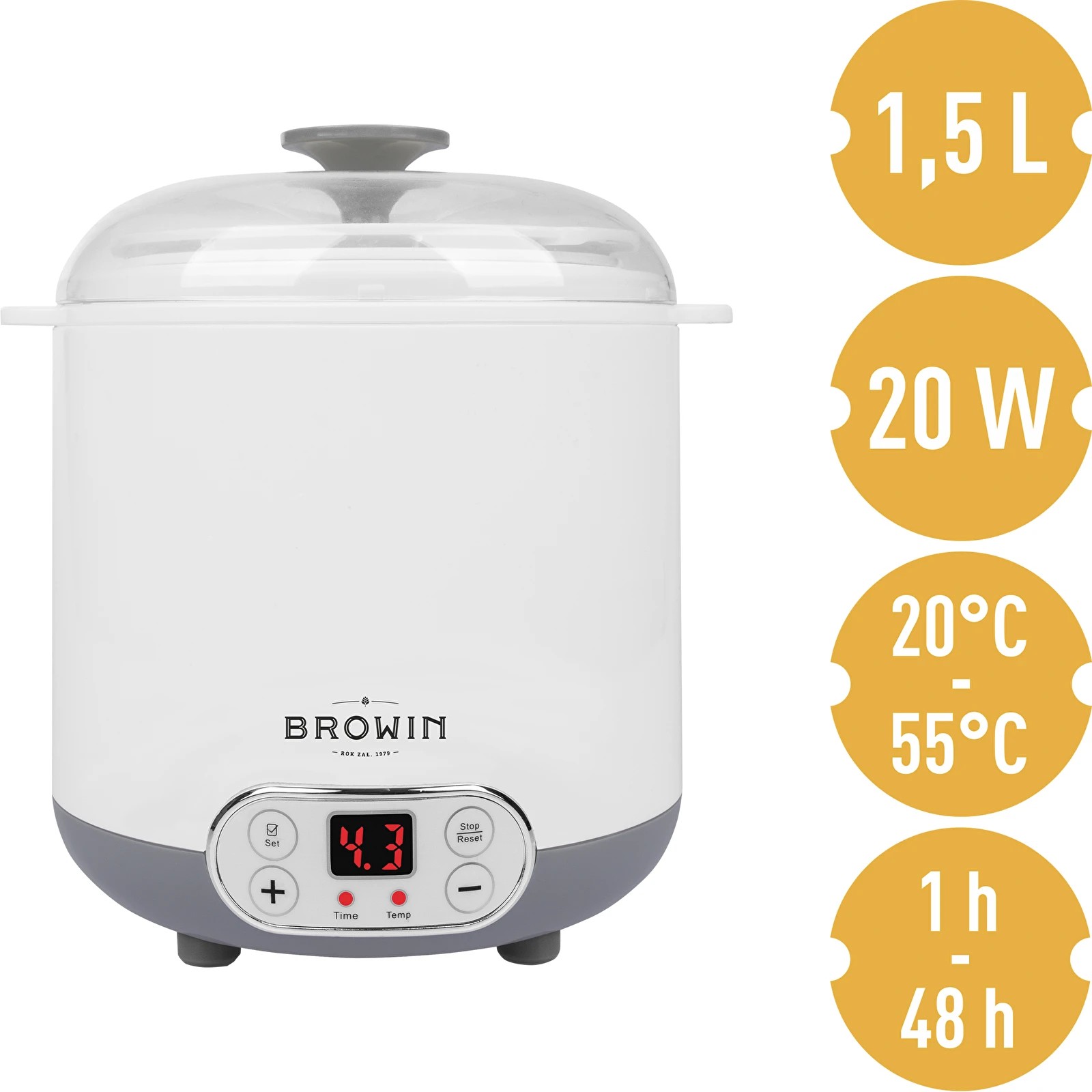 Jogurtivalmistaja termostaadiga, 1,5L