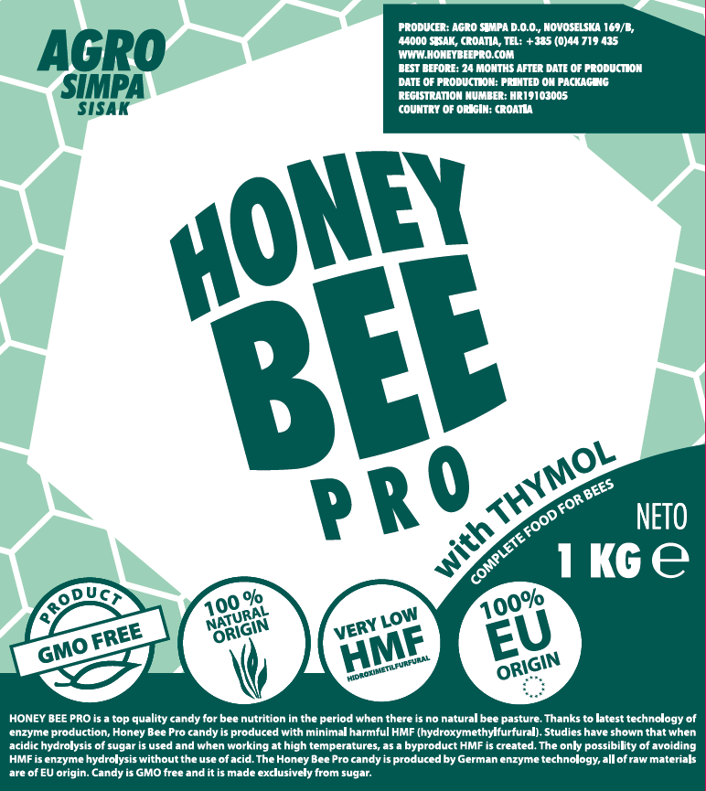 Mesilaste kevadsööt - HONEY BEE PRO tümooliga 1kg