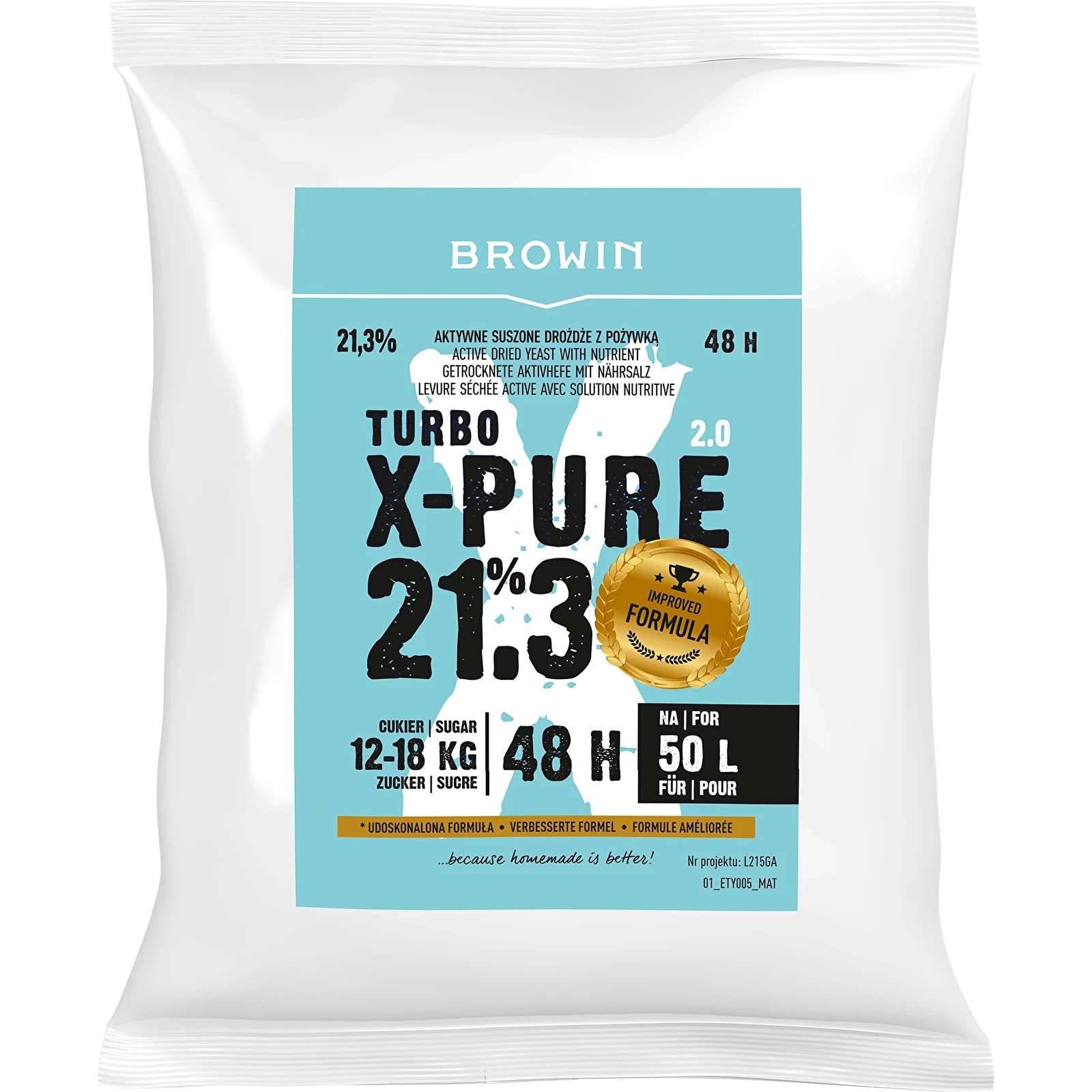 Destilleerimispärm Turbo X-Pure 21,3% 48h 250g