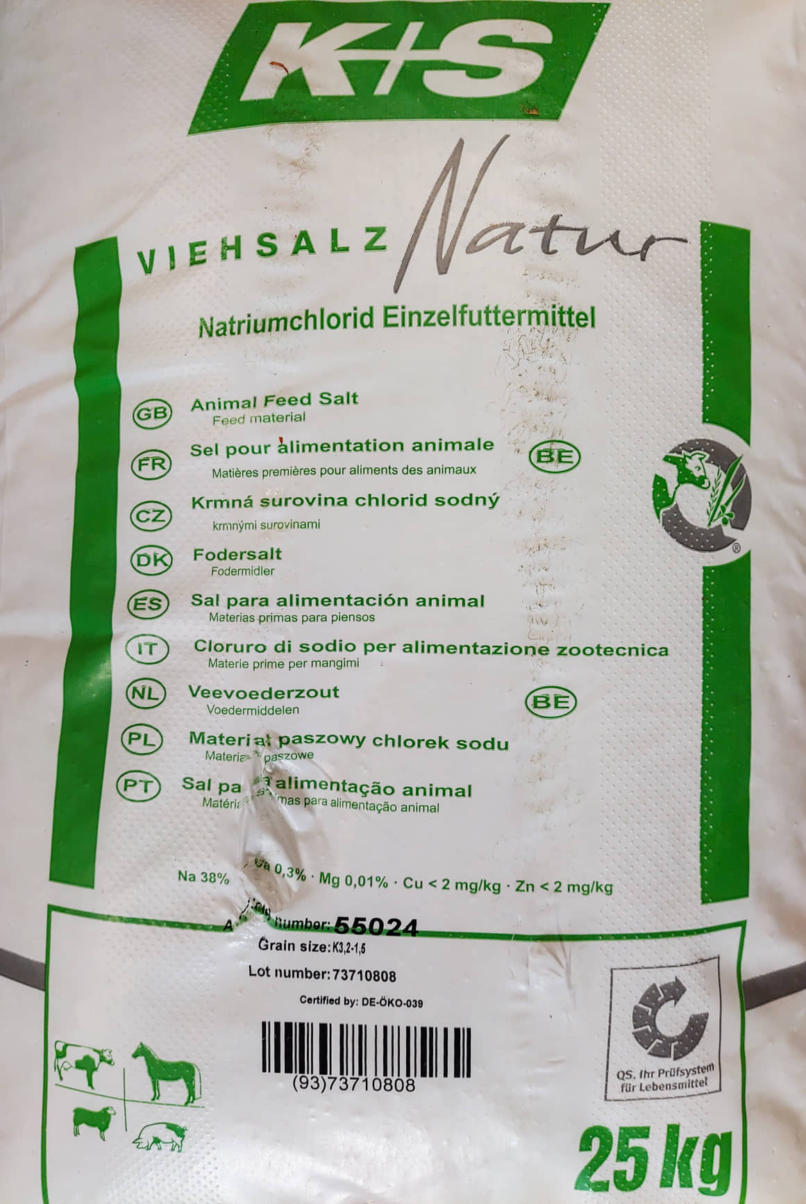 Jäme sool loomadele (3,2 -1,5 mm) 25 kg