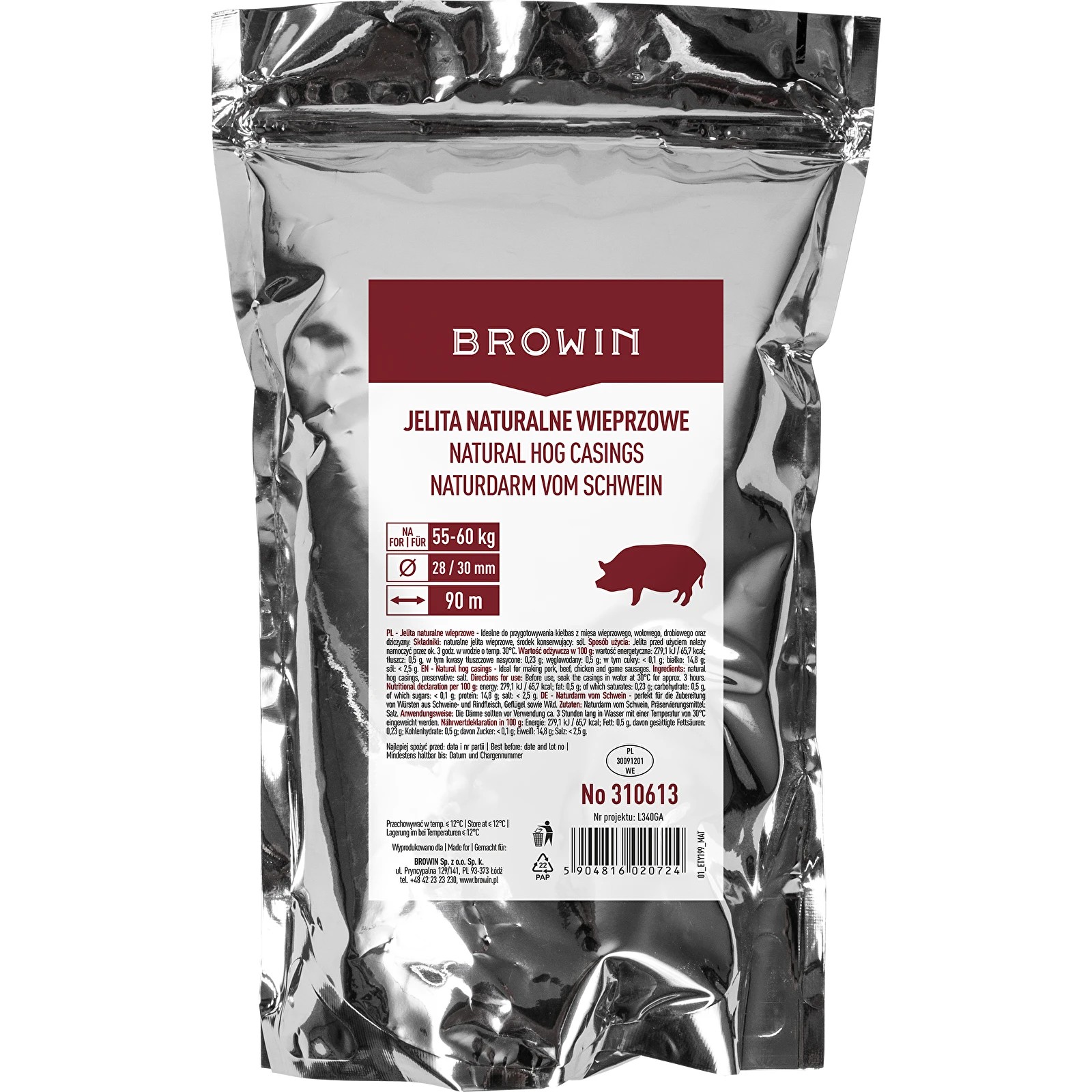 Naturaalsed soolatud seasooled 28/30mm, 90m