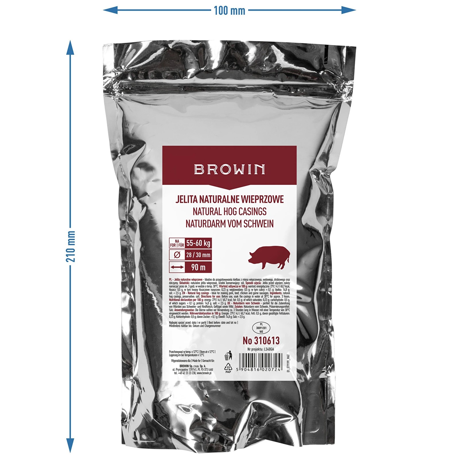 Naturaalsed soolatud seasooled 28/30mm, 90m