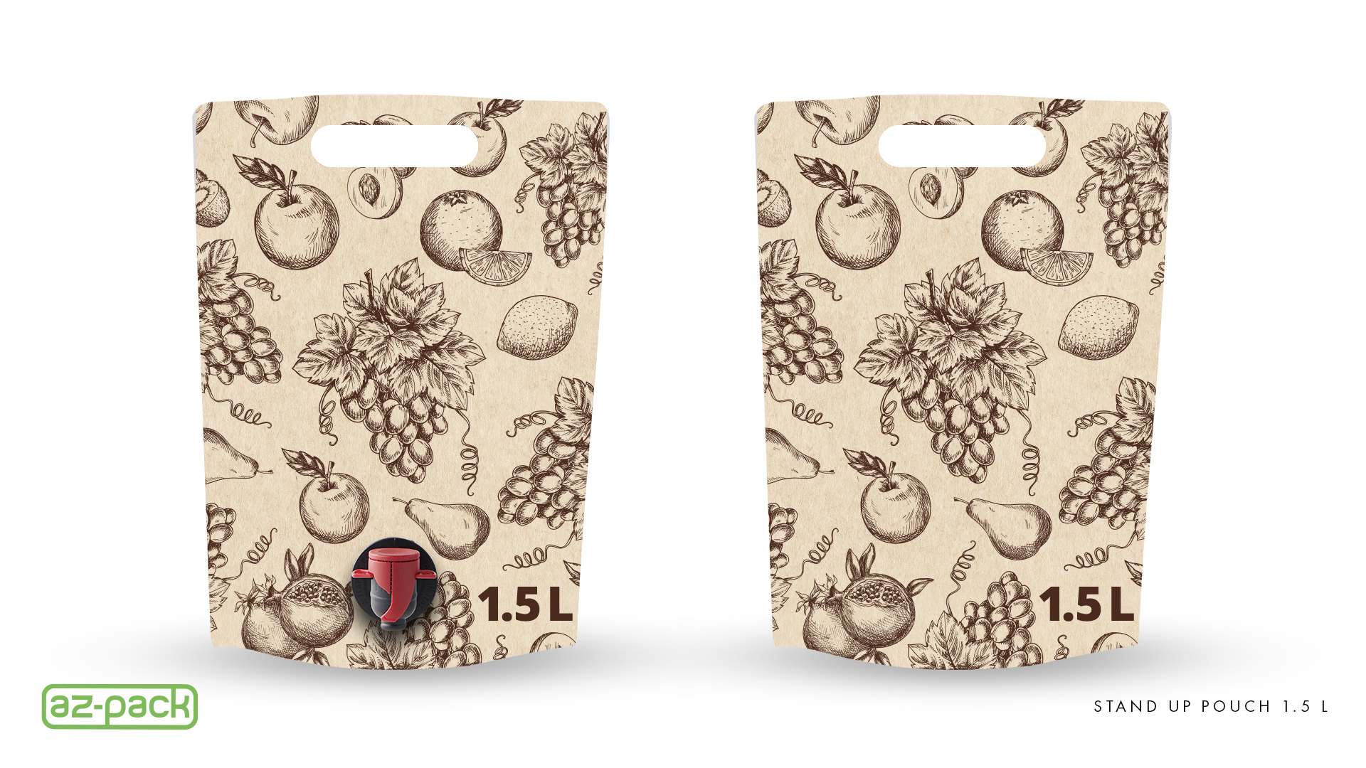 Mahla säilituskott 1,5 L, püstine puuvili