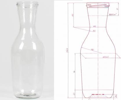 Klaaspudel-karahvin 1l TO66