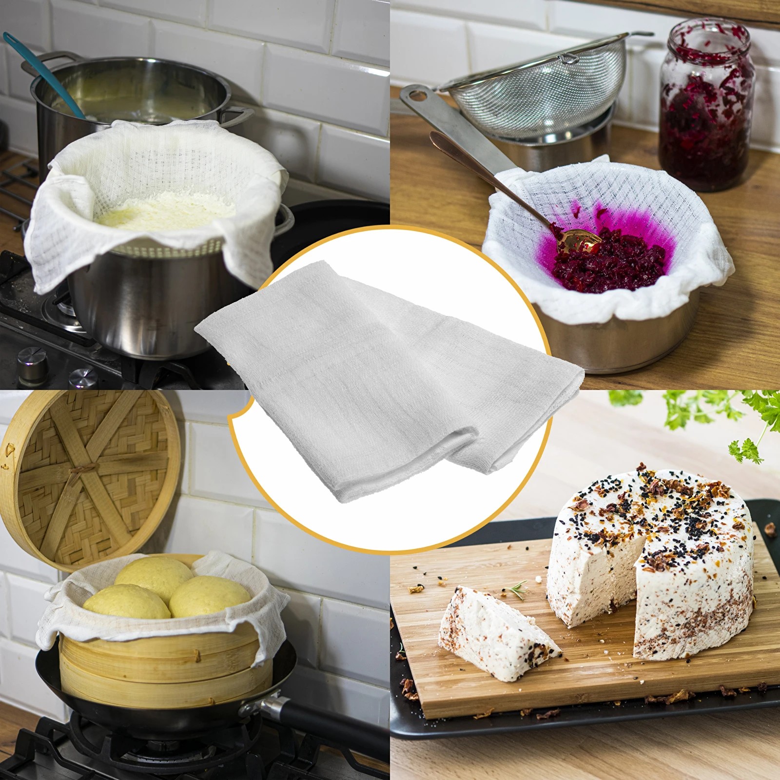 Juustukangas puuvillane 40x40cm, 2tk