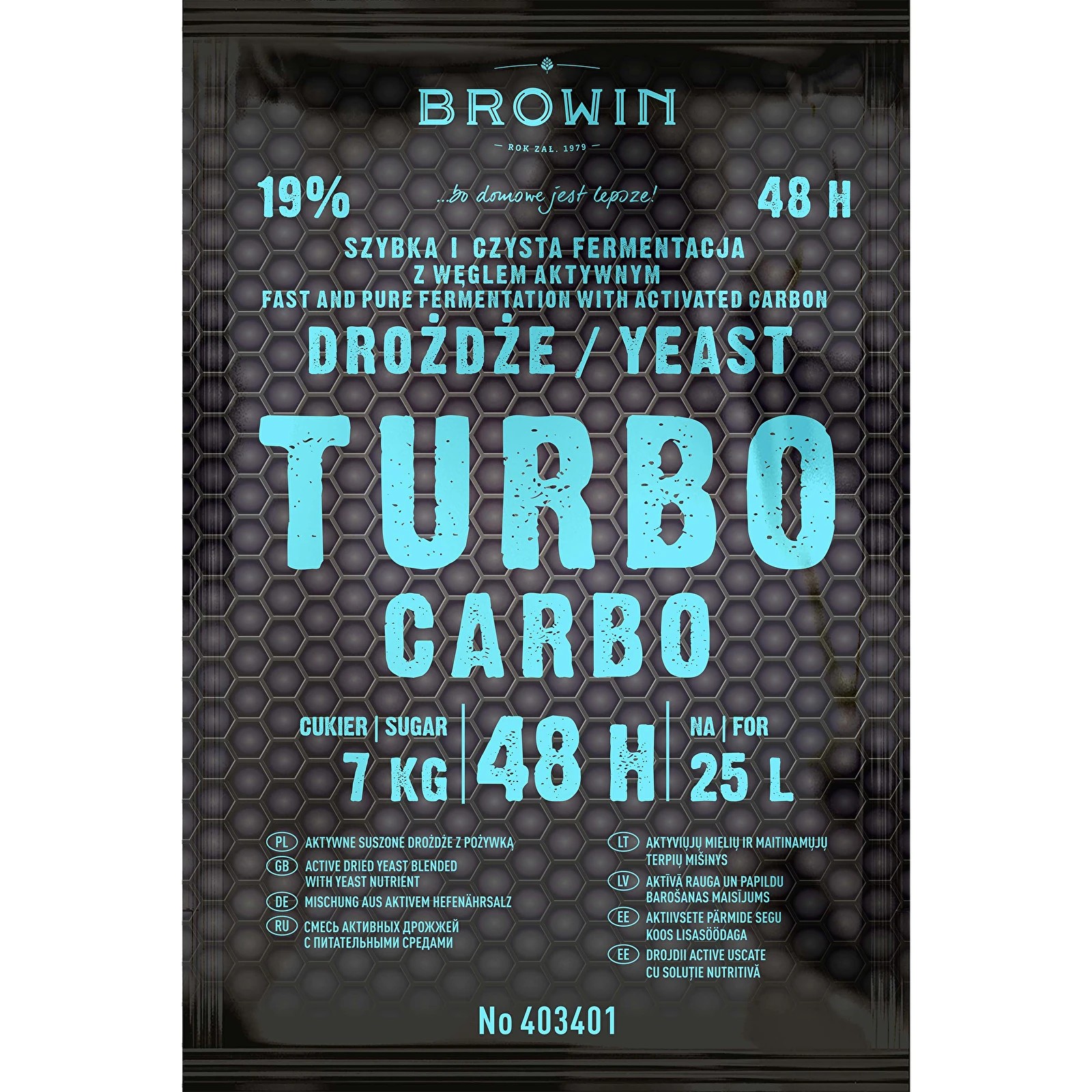 Destilleerimispärm Turbo Carbo 48h 160g