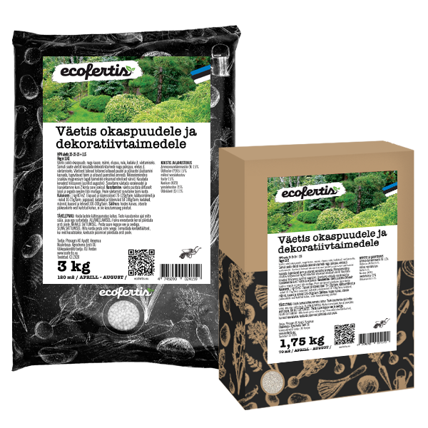 Okaspuude ja dekoratiivtaimede väetis kloorivaba 1 kg