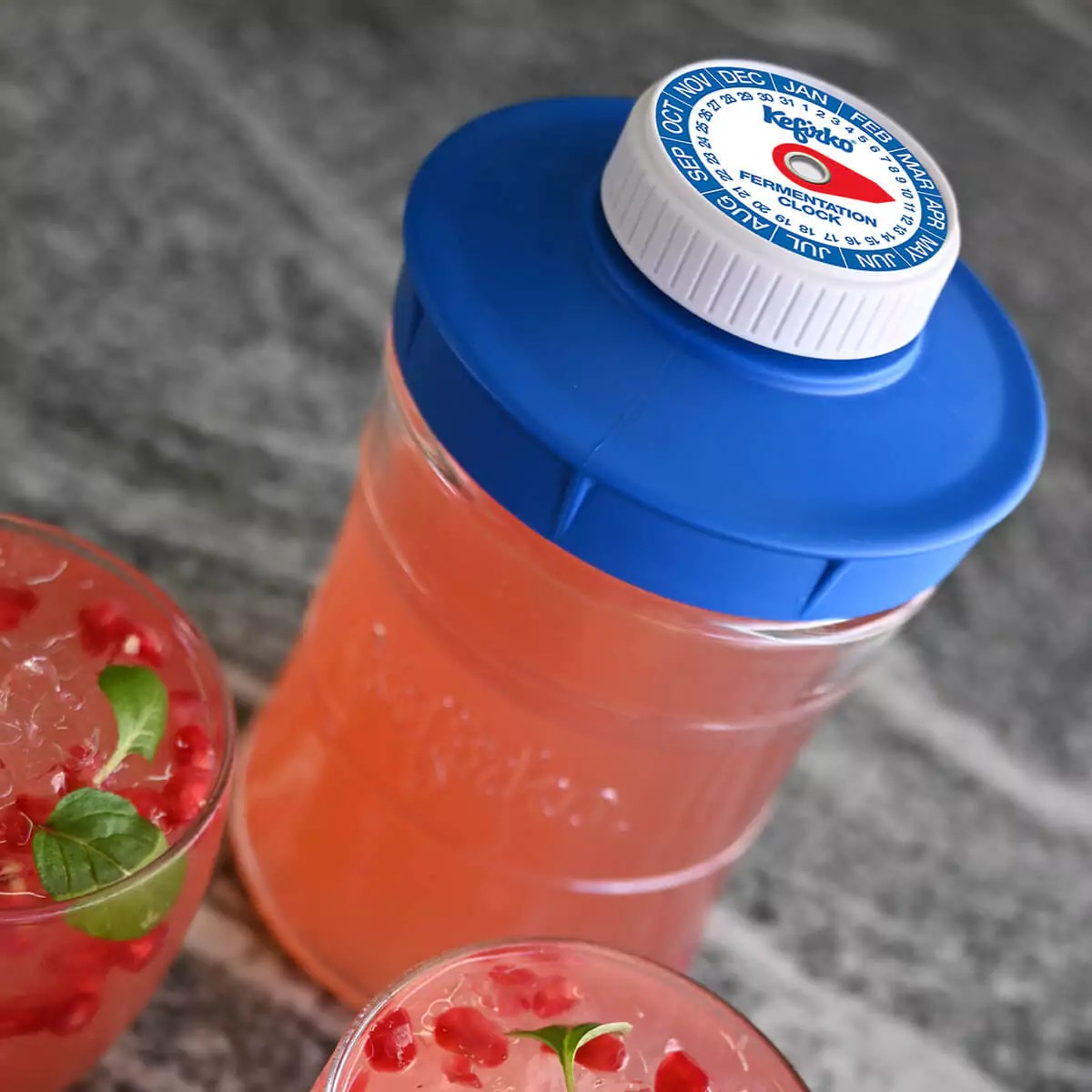 II fermenteerimise anum korgi ja kellaga, 900ml helesinine, Kefirko