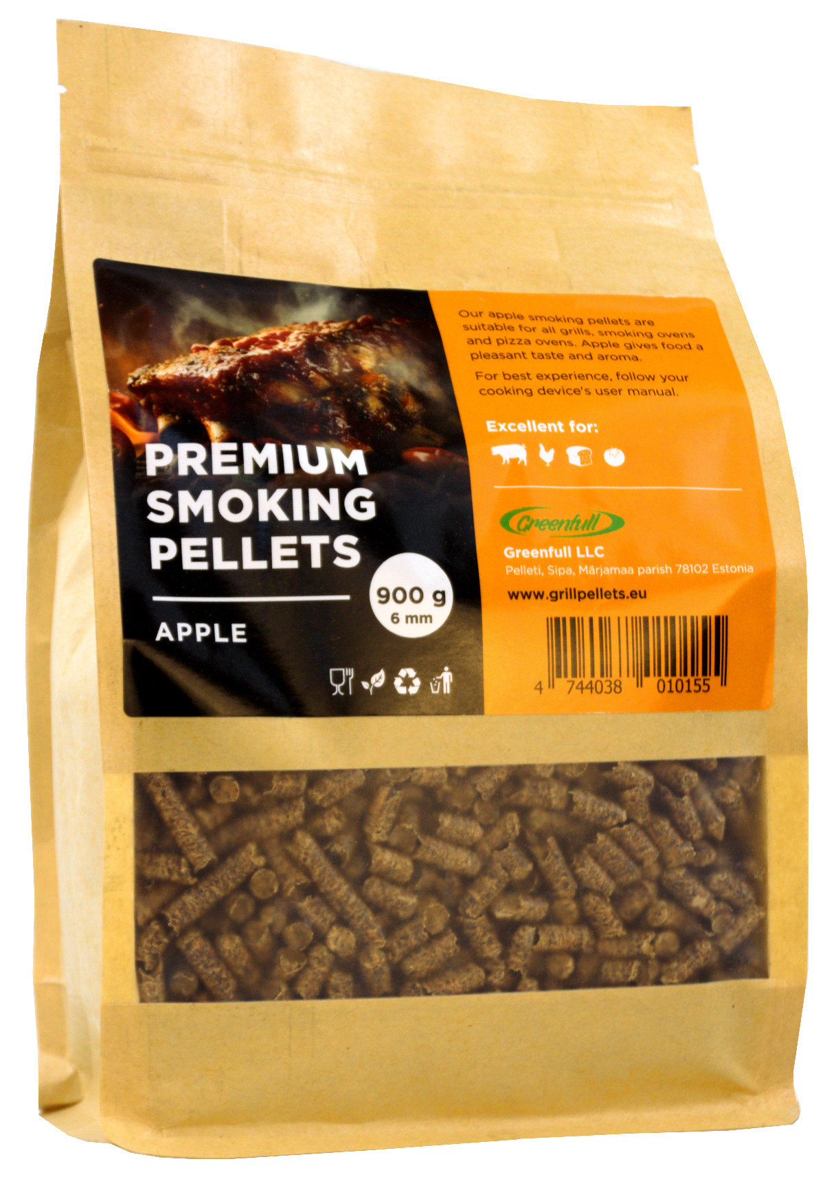 Suitsutuspelletid õunapuu 0,9kg paberkotis