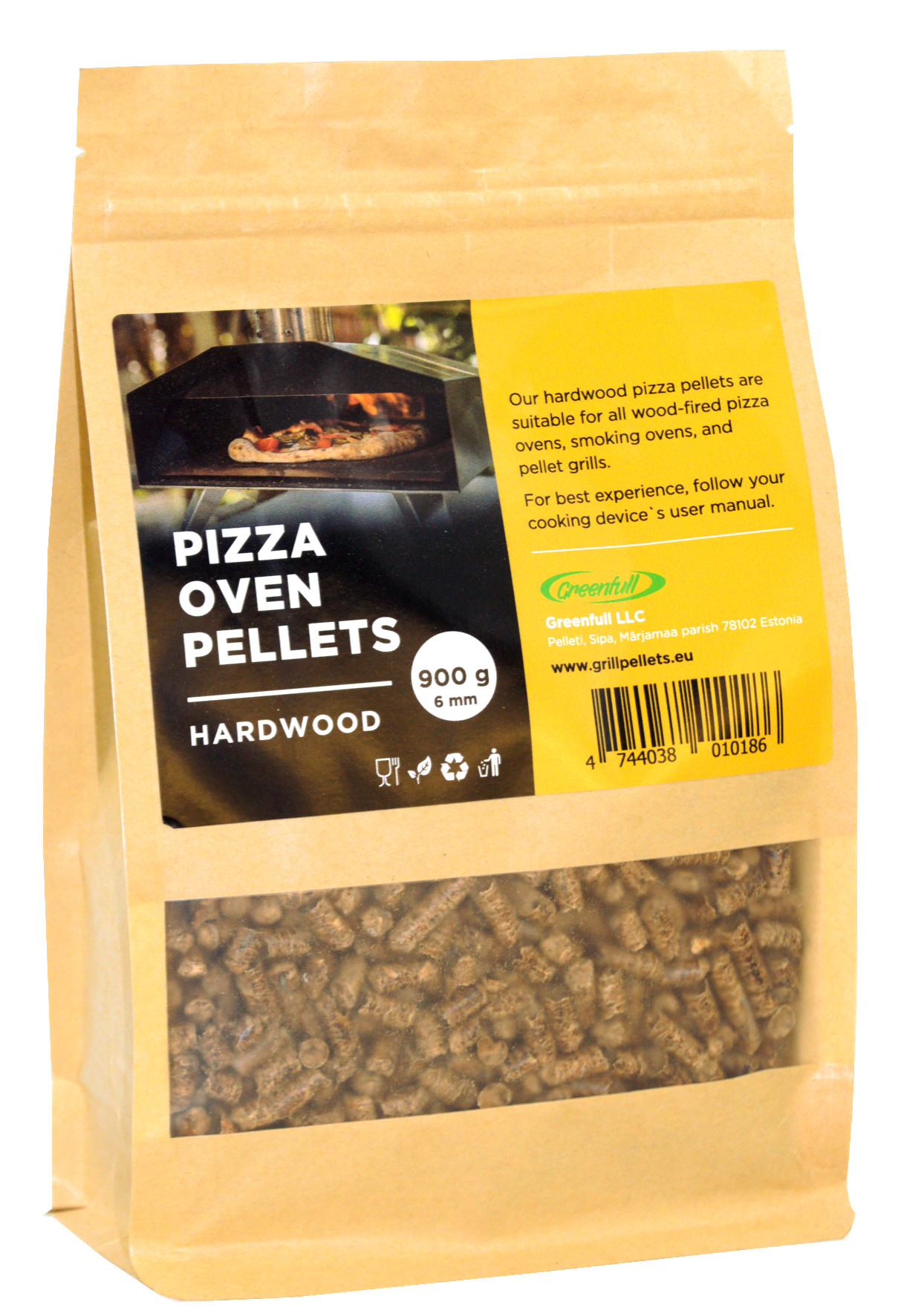 Pizzaahju pelletid lepp 0,9kg paberkotis