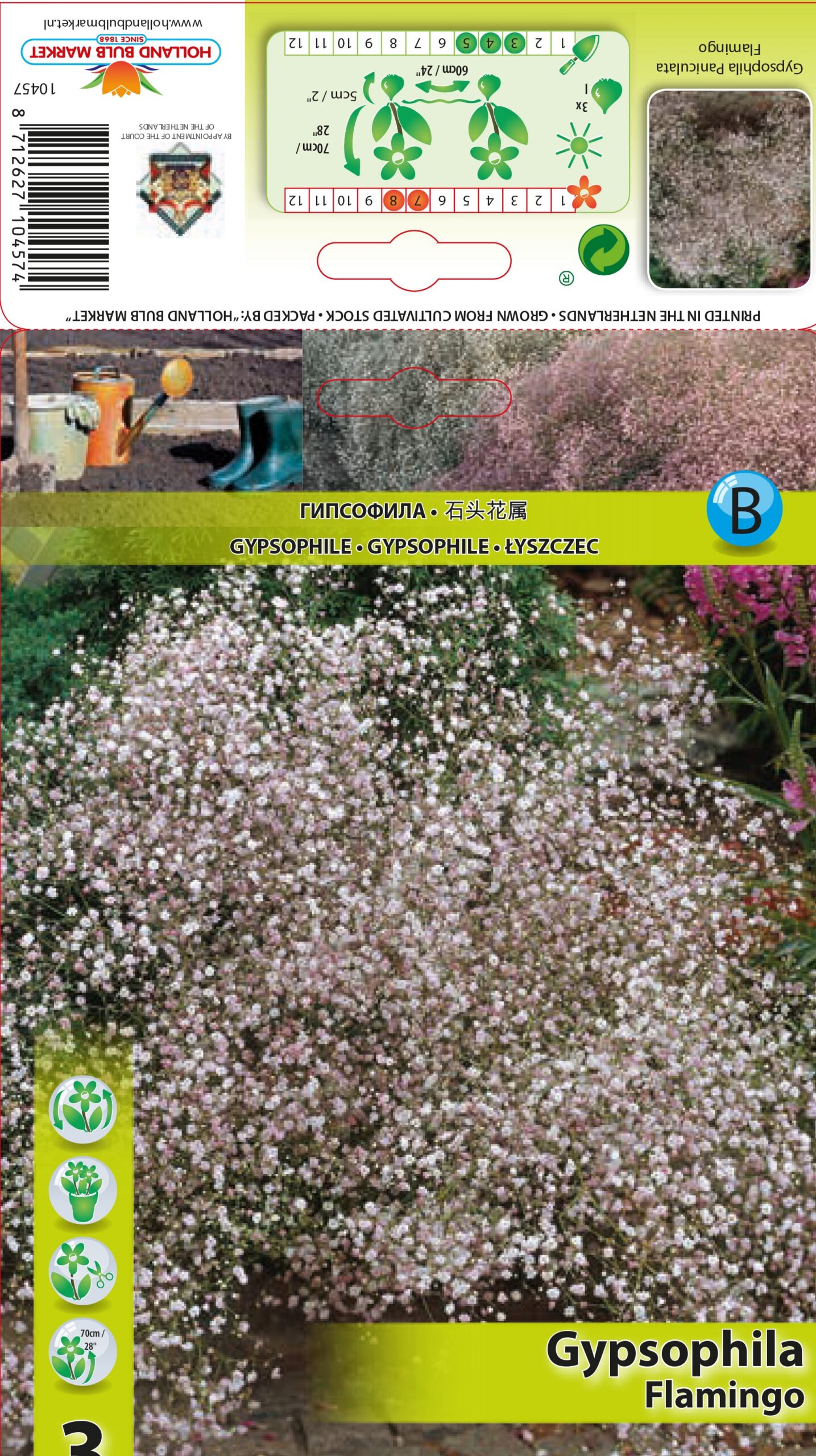 Kipslill Flamingo 3 tk