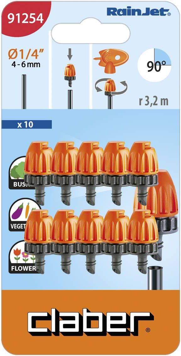 Mikro-sprinkler 90° 10tk. CL 91254