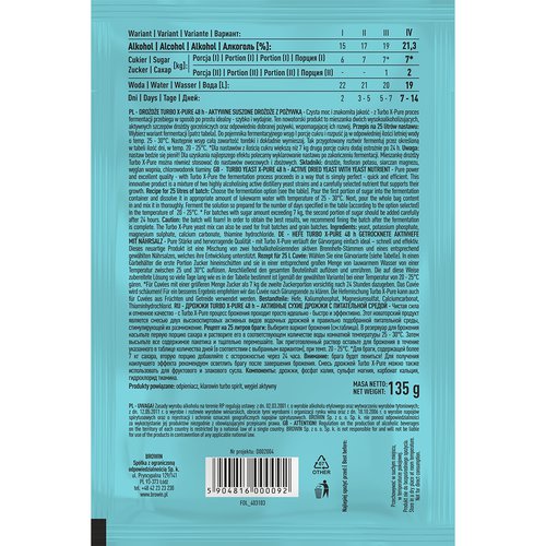 Destilleerimispärm Turbo X-Pure 21,3% 48h 135g