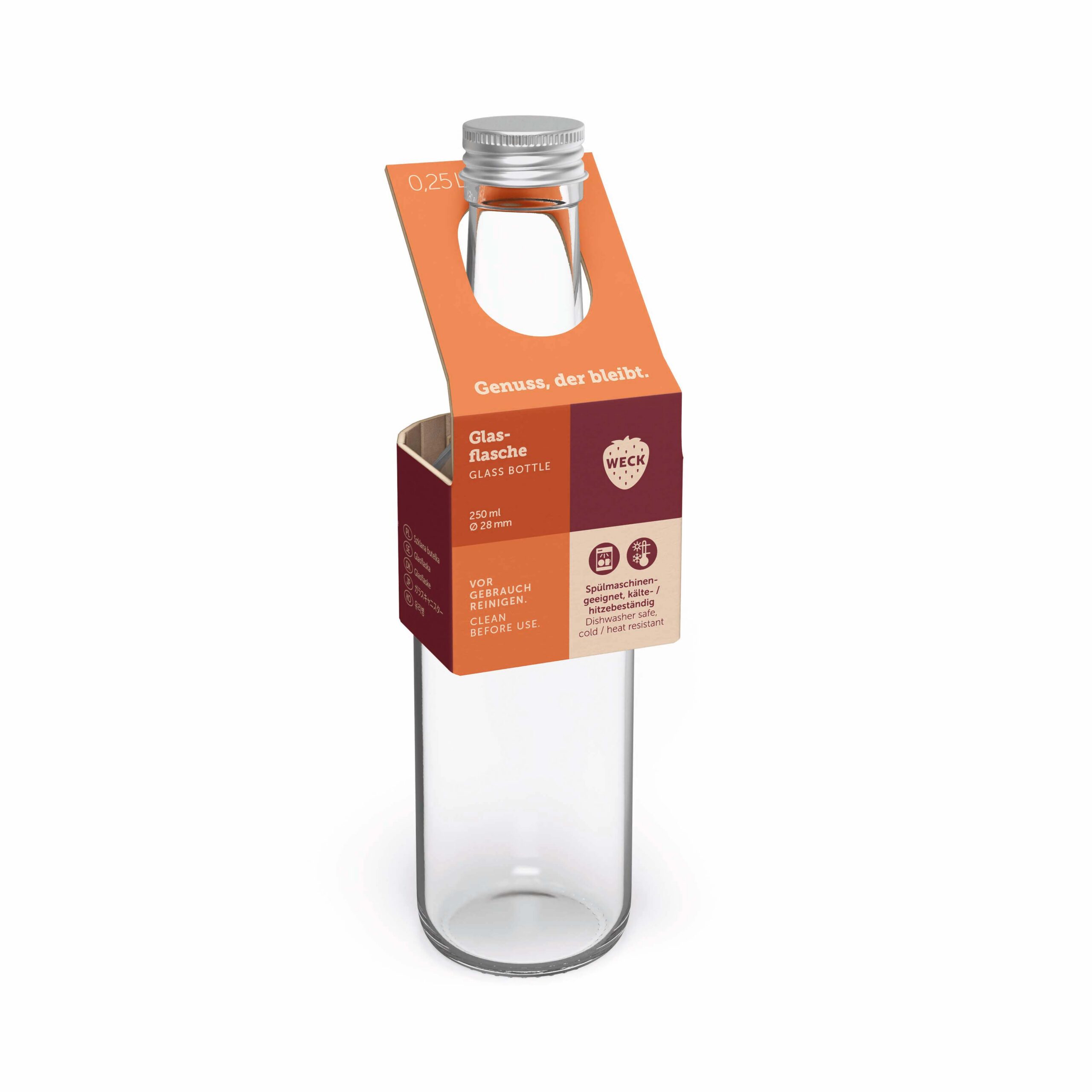 Klaaspudel 250 ml keeratava korgiga 28 mm Weck