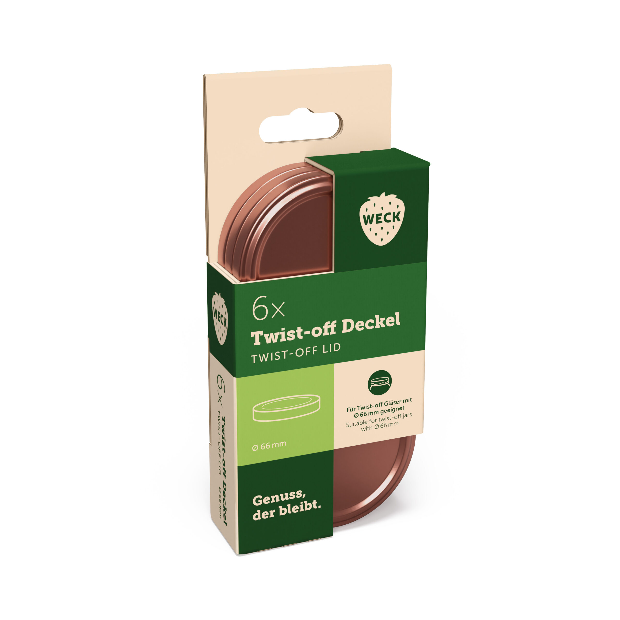 Purgikaas 66 mm copper 6 tk Weck